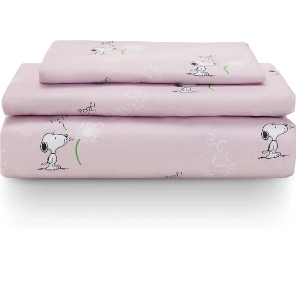 Berkshire Blanket Peanuts Snoopy Twin Sheet Set - 3 Pieces Make A Wish Spring - Picture 1 of 6